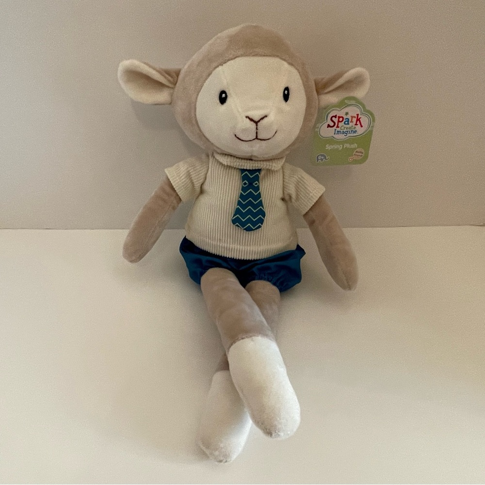 Spark Create Imagine Spring Plush 16” Boy Lamb w/ Rattle Sound